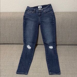 PAIGE Blue Skinny Jeans with Distressed Details Size 25
